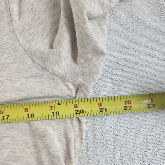 Athleta Long Sleeve Gathered Top Heathered Oatmeal Wmn's XL - Picture 9 of 12